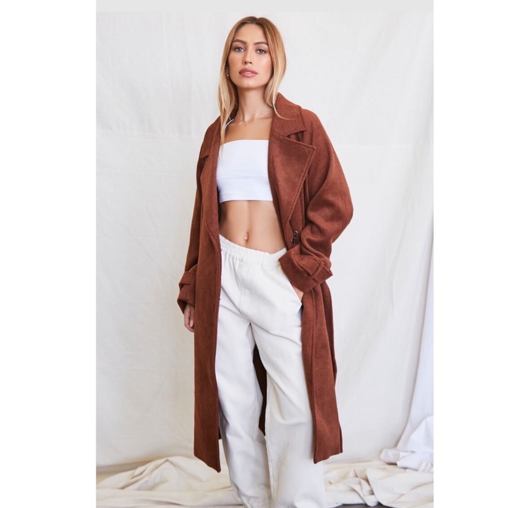 Oversized Longline chestnut wrap coat